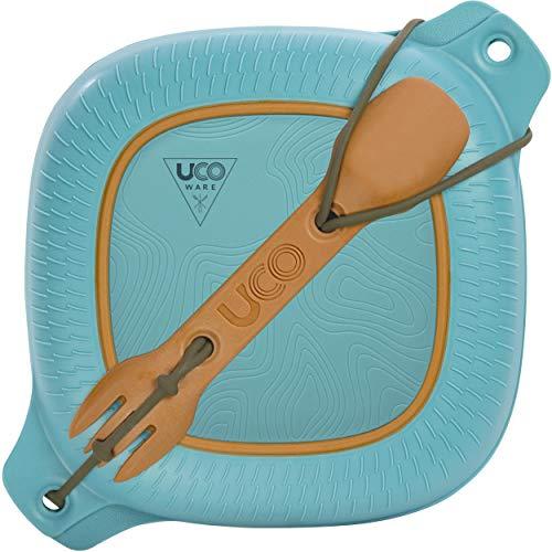 UCO 4-Piece Camping Mess Kit with Bowl, Plate and 3-in-1 Spork Utensil Set