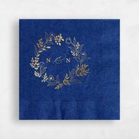 Blue Wedding Napkin - Seraphine Wreath