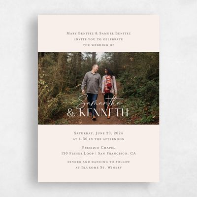 Linen, Brown Wedding Invitation - Sidney Classic