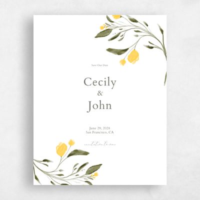 Yellow Wedding Save the Date - Beale Classic
