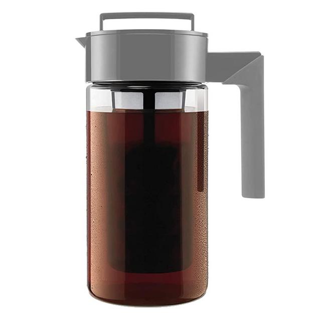 Takeya Patented Deluxe Cold Brew Coffee Maker, One Quart, Stone