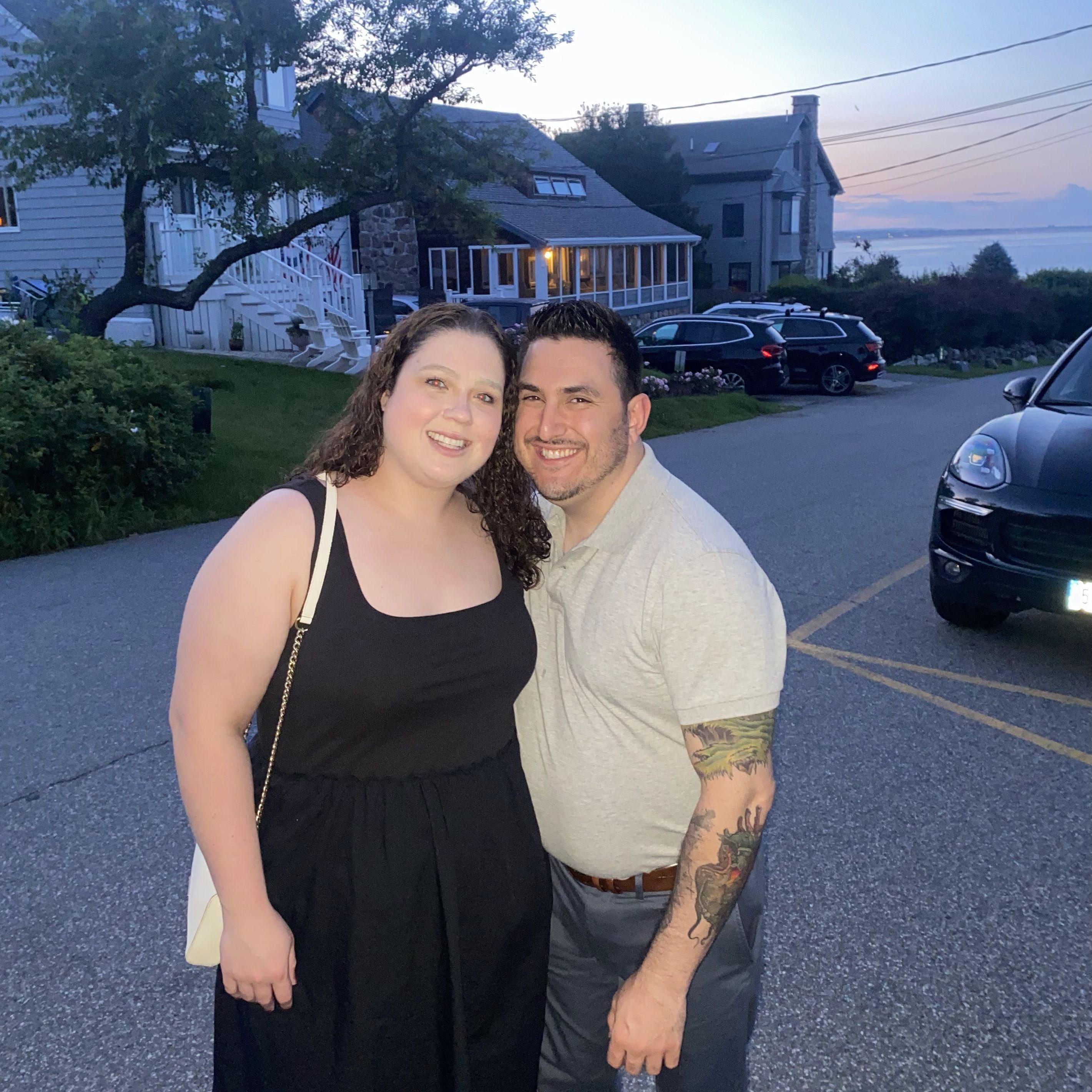 Out in Ogunquit, ME celebrating our engagement.