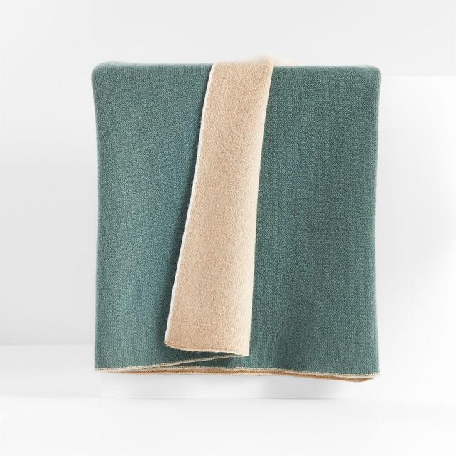 Bardot Pine Green 70"x55" Recycled Cashmere Throw Blanket