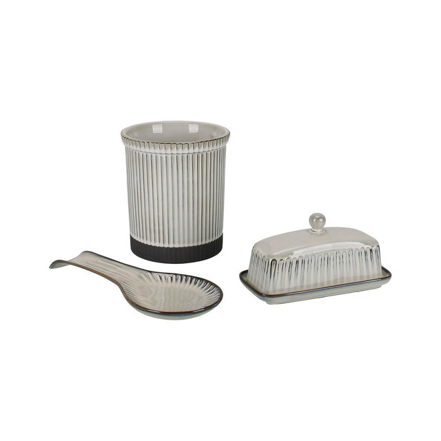 BIA Cordon Bleu Stoneware Colonnade Kitchen Accessories Set, 3 Piece
