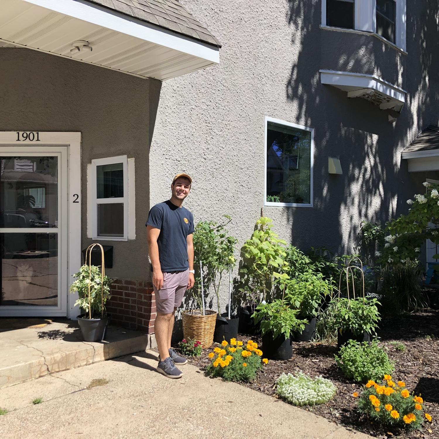 Garrett and his city/rental garden in Minneapolis. We still talk about the peppers he grew here.