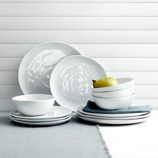 Everyday White Organic 12-Piece Dinnerware Set, Service for 4