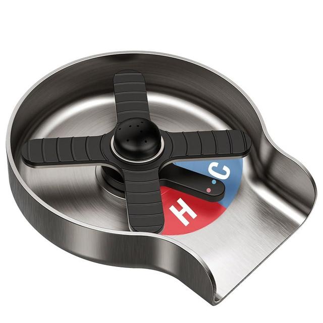 HGN Hot and Cold Glass Rinser,Temperature Adjustable Metal Bottle Washer for Kitchen Sinks,bottle washer for kitchen sink,Kitchen Sink Accessories,Brushed Nickel