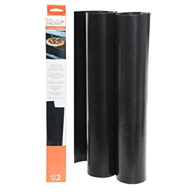Kitchen + Home Oven Liner Set of 2 – Large Heavy Duty 100% PFOA & BPA Free – FDA Approved Non-stick Reusable Oven Liner for Gas, Electric & Microwave Ovens – Works as Baking Mat & Grill Mat