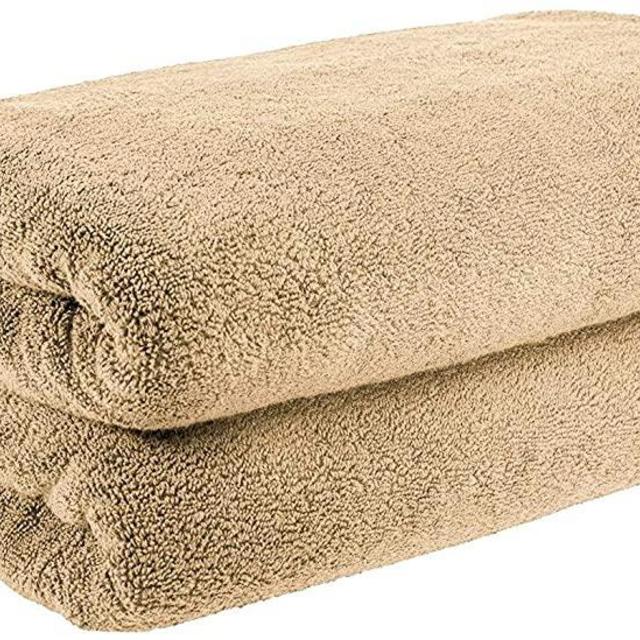 40x80 Inches Jumbo Size, Thick & Large 650 GSM Ringspun Genuine Cotton Bath Sheet, Luxury Hotel & Spa Quality, Absorbent & Soft Decorative Kitchen & Bathroom Turkish Towels, Sand Taupe