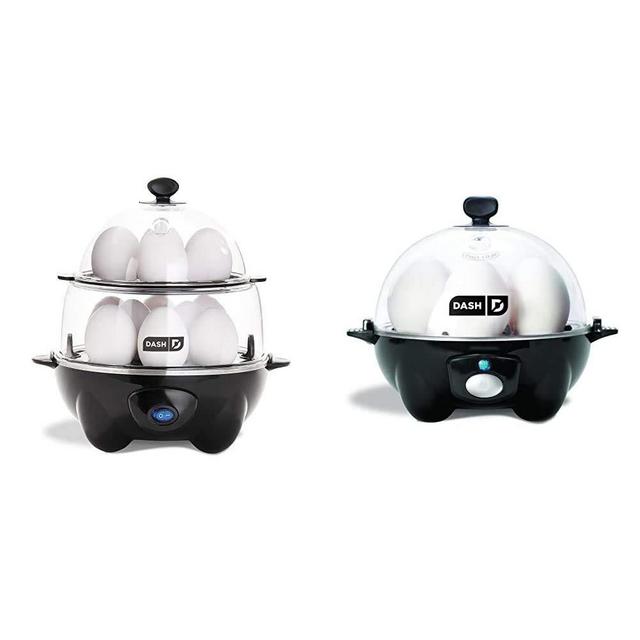 DASH Deluxe Rapid Egg Cooker Electric, 12 Capacity, with Auto Shut Off Feature, Black black Rapid 6 Capacity Electric Cooker with Auto Shut Off Feature, One Size