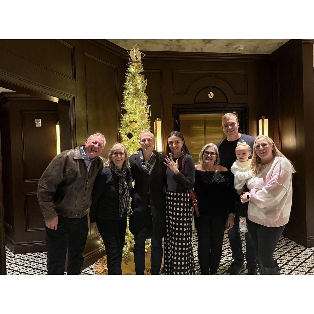 So happy Chris's family and my mom were there for our engagement in NYC right before Thanksgiving last year!