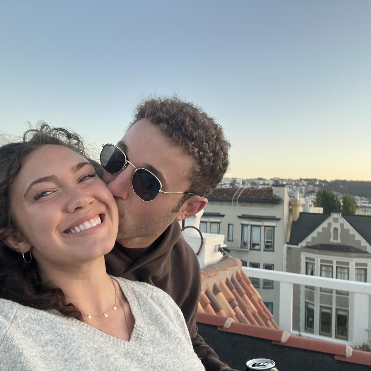 Rooftop in SF! Engaged and ready to take on the world!