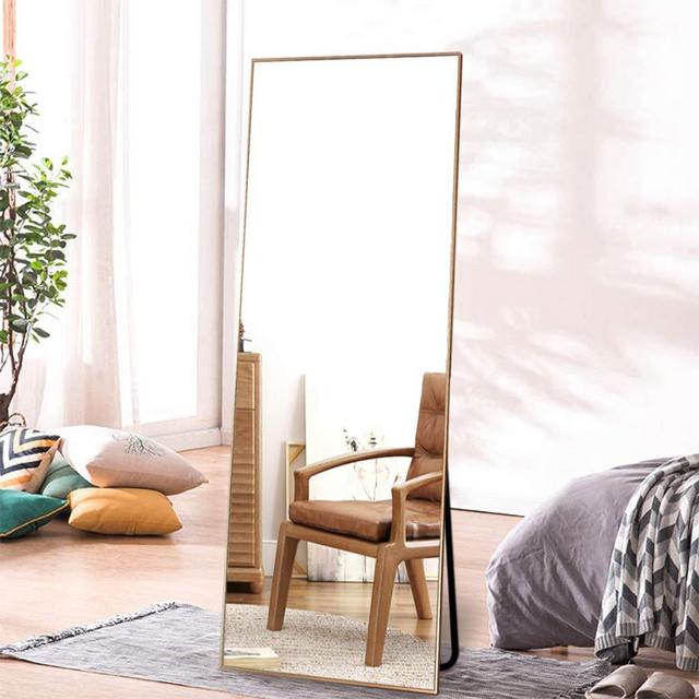 ONXO Full Length Mirror Large Floor Mirror Standing or Wall-Mounted Mirror Dressing Mirror Frame Mirror for Living Room/Bedroom/Cloakroom (65”X22”, Gold)