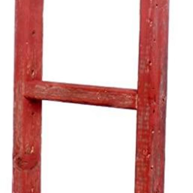 BarnwoodUSA Rustic Decorative Ladder - 100% Upcycled Wood (60" x 12" x 1.5", Rustic Red)