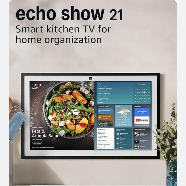 Amazon - Echo Show 15 Full HD 15.6" smart display for home organization, with built-in Fire TV and Alexa - Black