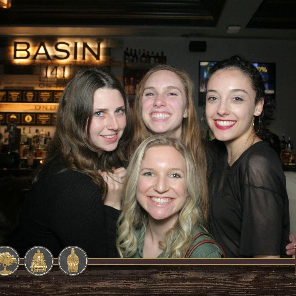 The friends at the only hometown bar we go to - Basin