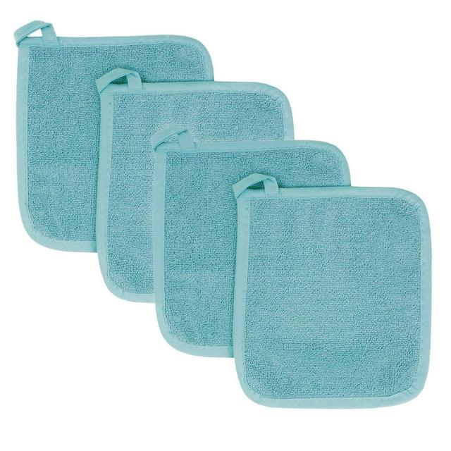 John Ritzenthaler Co. Ritz 4-Pack Terry Pot Holder Set, Dew
