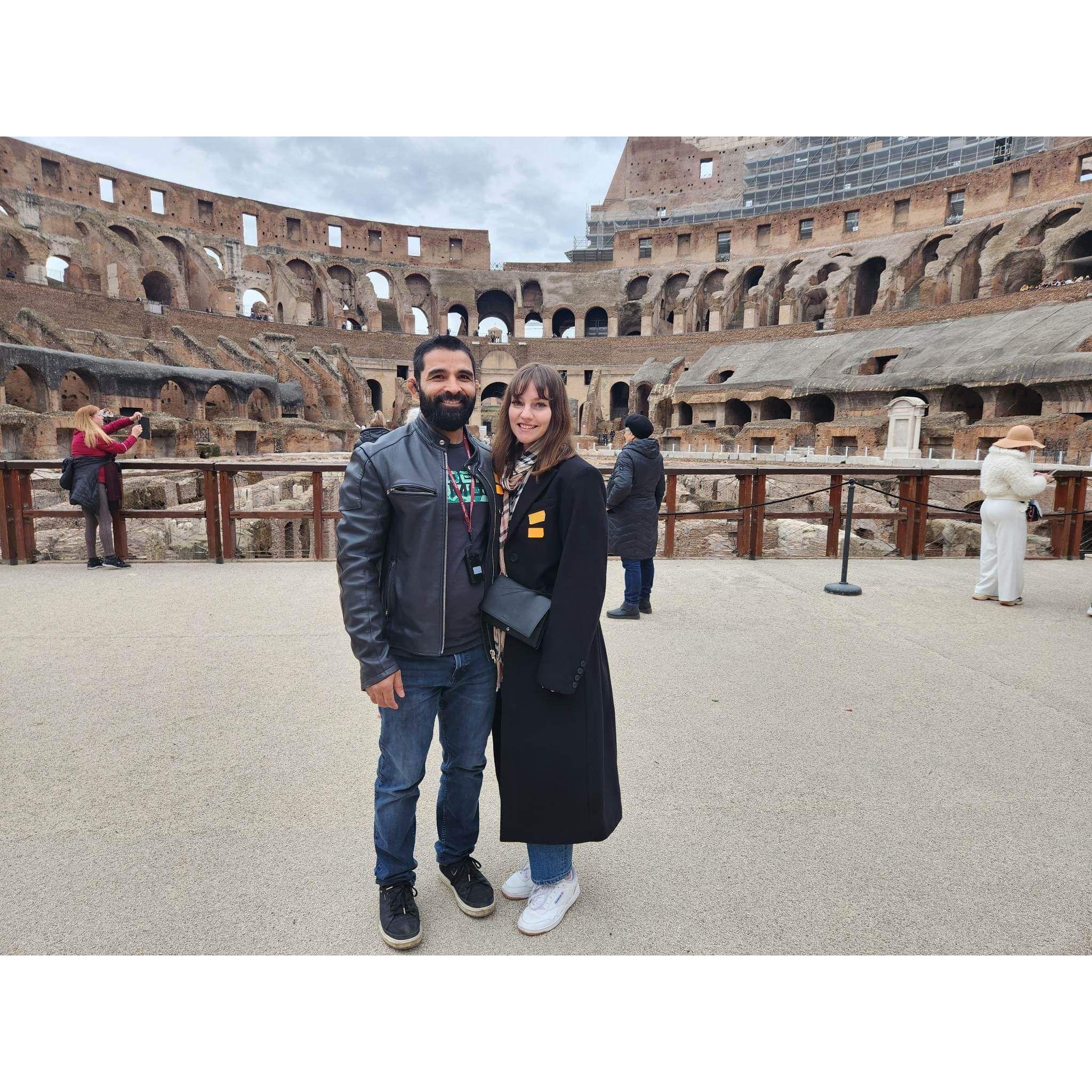 The Roman Colosseum *almost* all to ourselves!