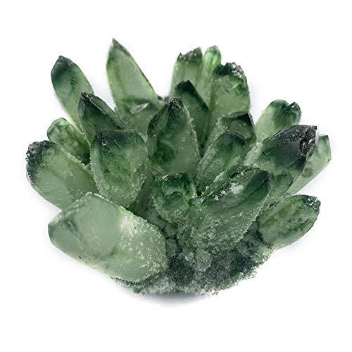 Sierslo Natural Green Phantom Crystal Ghost Quartz Crystal Cluster for Home Decoration