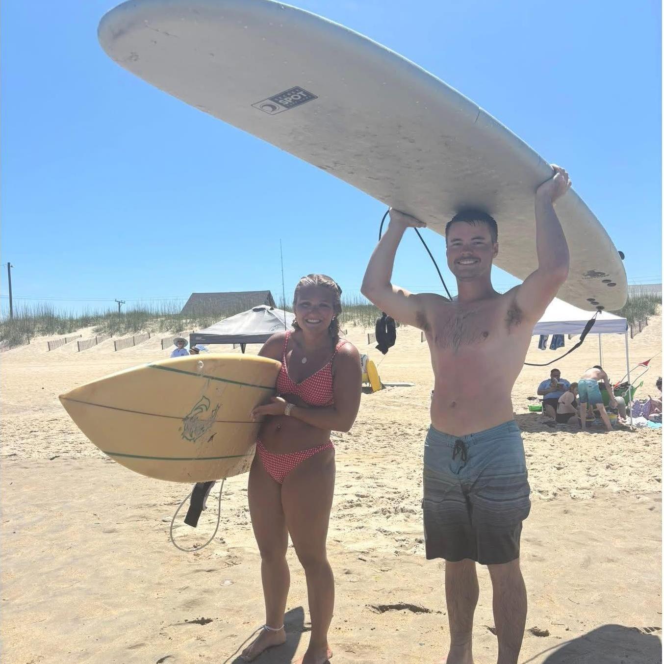 We love learning how to surf!