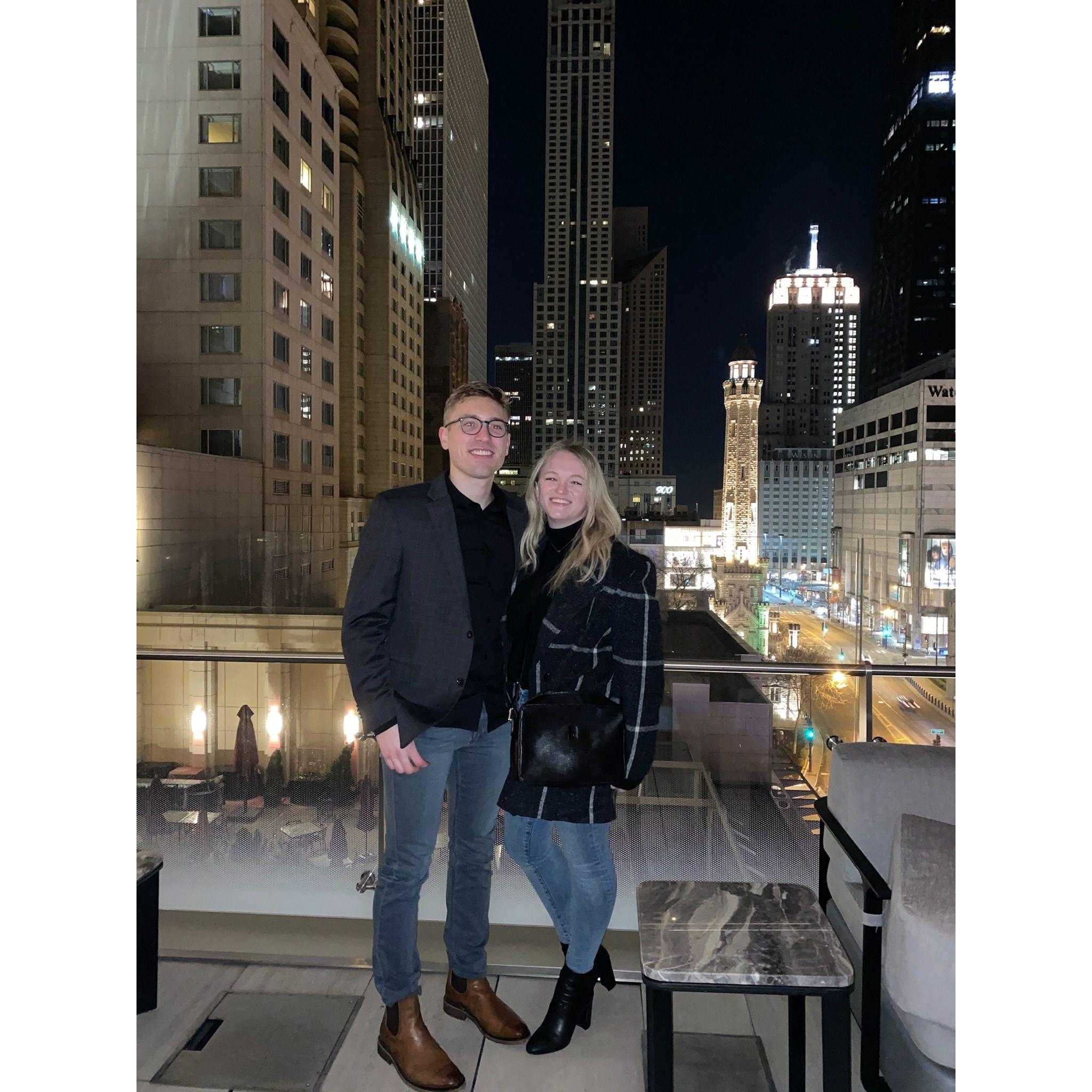 Rooftop bar in Chicago