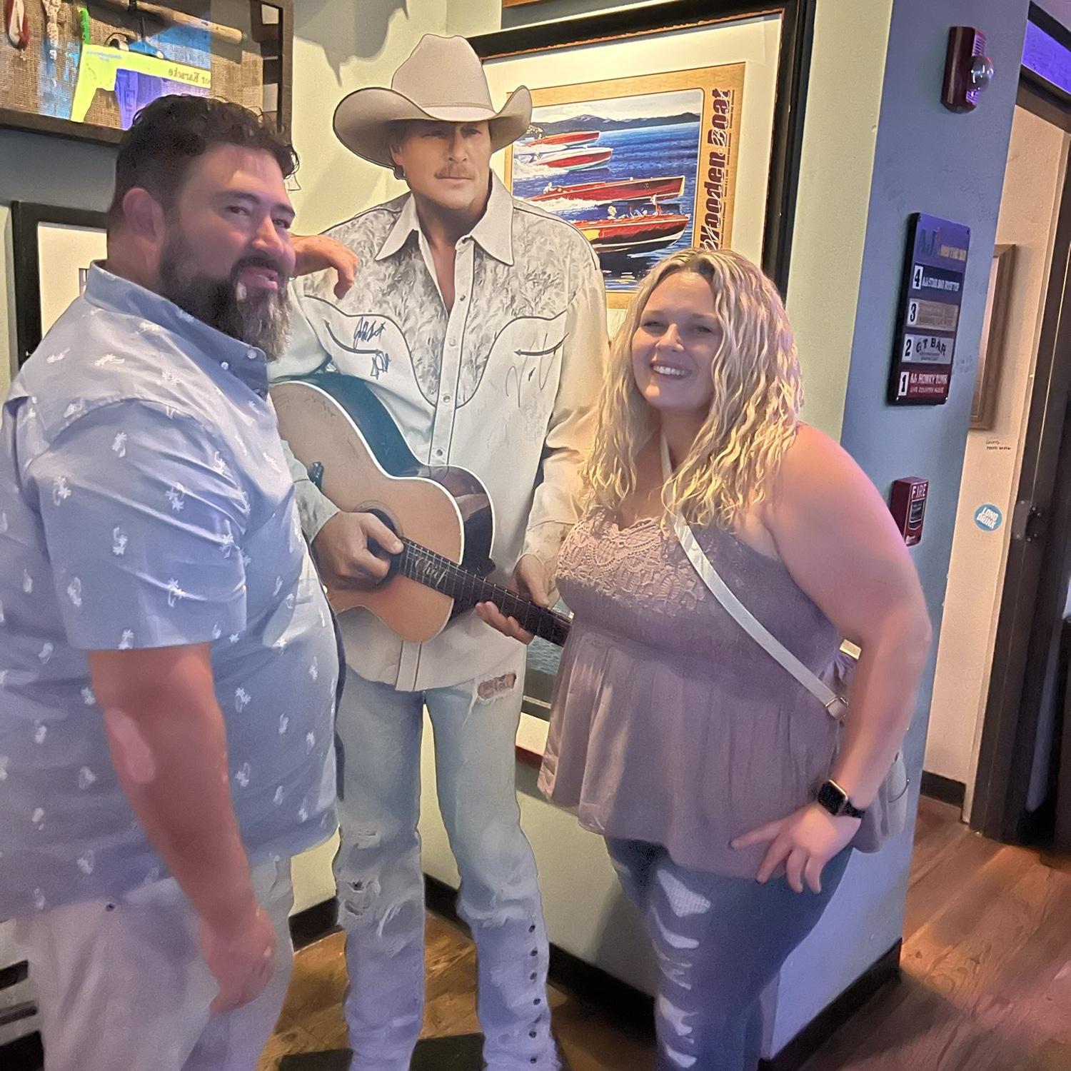 In Nashville, TN hanging out with Alan Jackson (cardboard cut out)