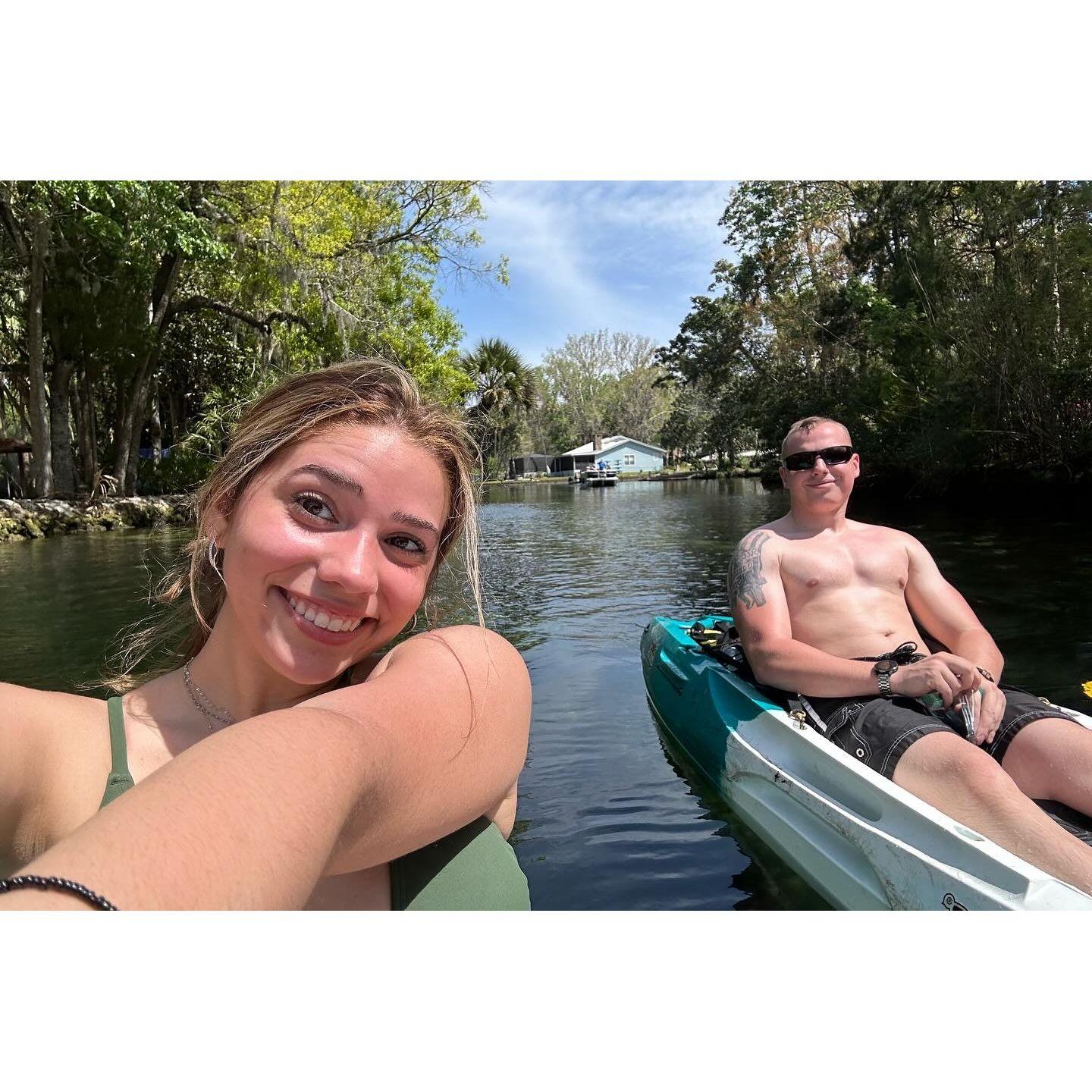 Kayaking post engagement/1st spring break together