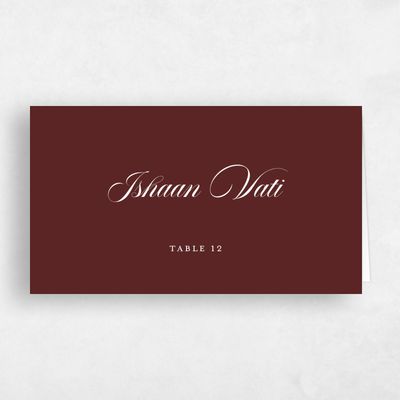 Maroon, Red Wedding Place Card - Grazio