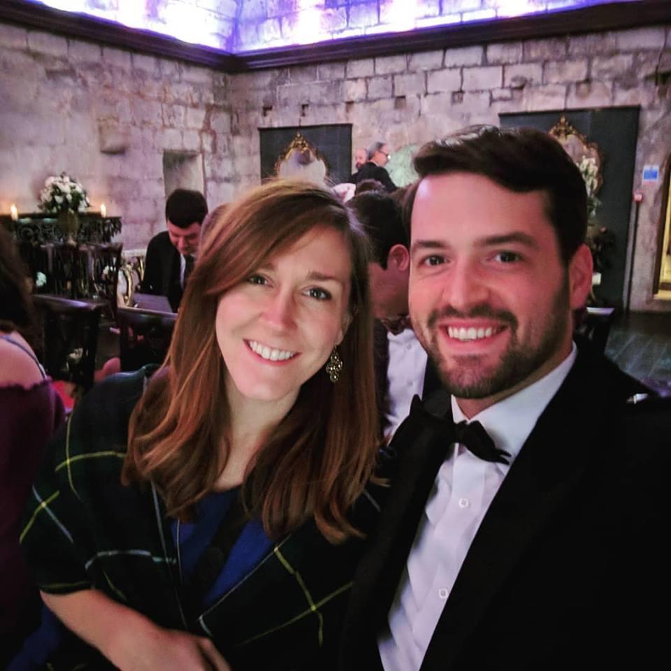 Celebrating friends Shannon and Jeff in a castle in Scotland!