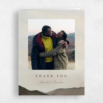 Fall, Brown Wedding Thank You - Montagne Photo