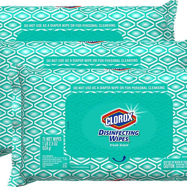 Clorox Disinfecting Bleach Free Cleaning Wipes, 75 Wipes, Pack Of 3 (Packaging May Vary)