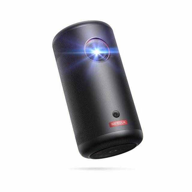 Nebula Capsule 3 1080p,Wi-Fi, Smart Projector, Black, 200 ANSI-Lumen Portable Projector, official Google TV, built-in Netflix, Dolby Digital, 120-Inch Picture, Built-In Battery, 2.5 Hours of Playtime