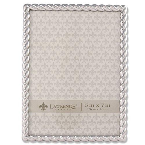 Lawrence Frames 710057 Silver Metal Rope Picture Frame, 5 by 7-Inch