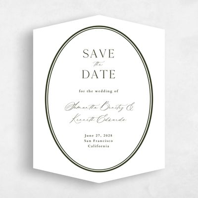 White Diamond Wedding Save the Date - Manarola Portrait