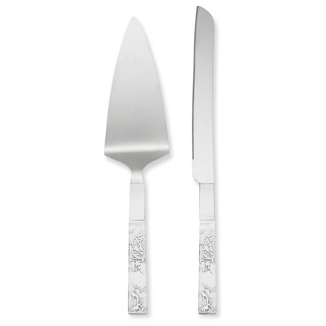 Lenox Silver Peony Cake Knife & Server