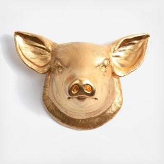 Resin Faux Taxidermy Pig Head
