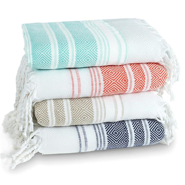 4 Pack Cotton Turkish Beach Towel Lightweight Thin Travel Vacation Essentials Oversized XL Towels Set for Pool Swim Bath Camping Cruise Accessories Absorbent Quick Dry Sand Free Bulk clearance Blanket