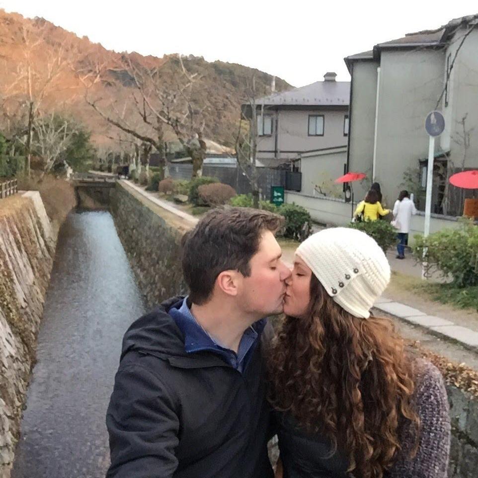 We kept warm in Japan by staying close. We can't wait to go back!