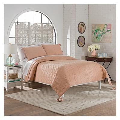 Blush Solid Nadia Quilt Set (King)3pc - Marble Hill