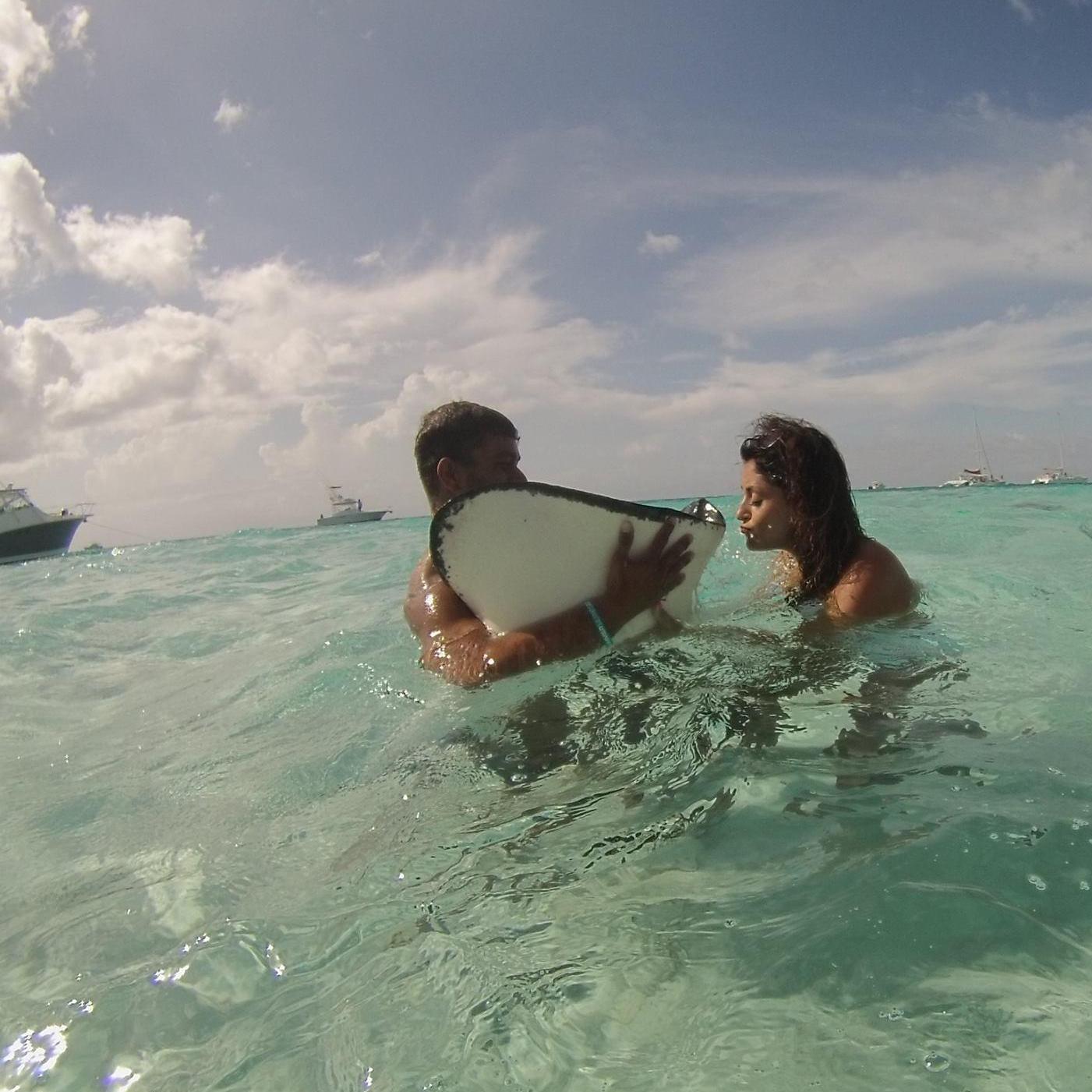 According to legend, kissing a stingray is 7 years of good luck. Jess laid a few smooches on this particular stingray, so hopefully we're good for a while!