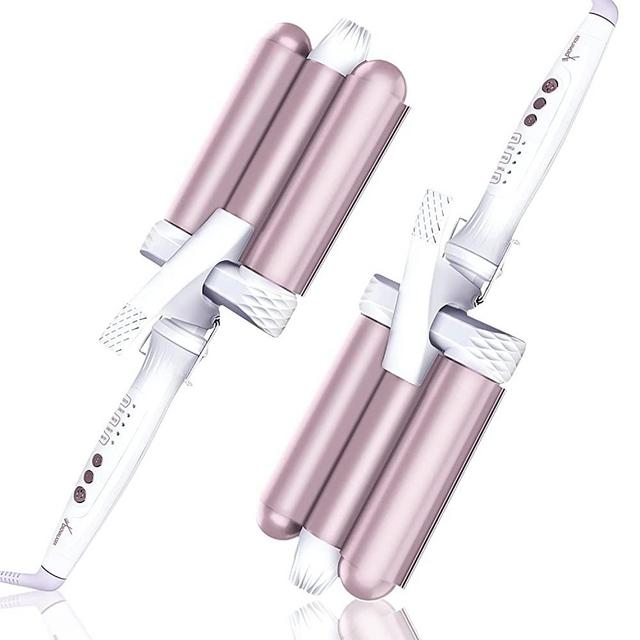 Beach Waver Curling Iron, 3 Barrel Jumbo Curling Iron for Beach Waves for Women Curling Wand，Triple Barrel Curling Iron