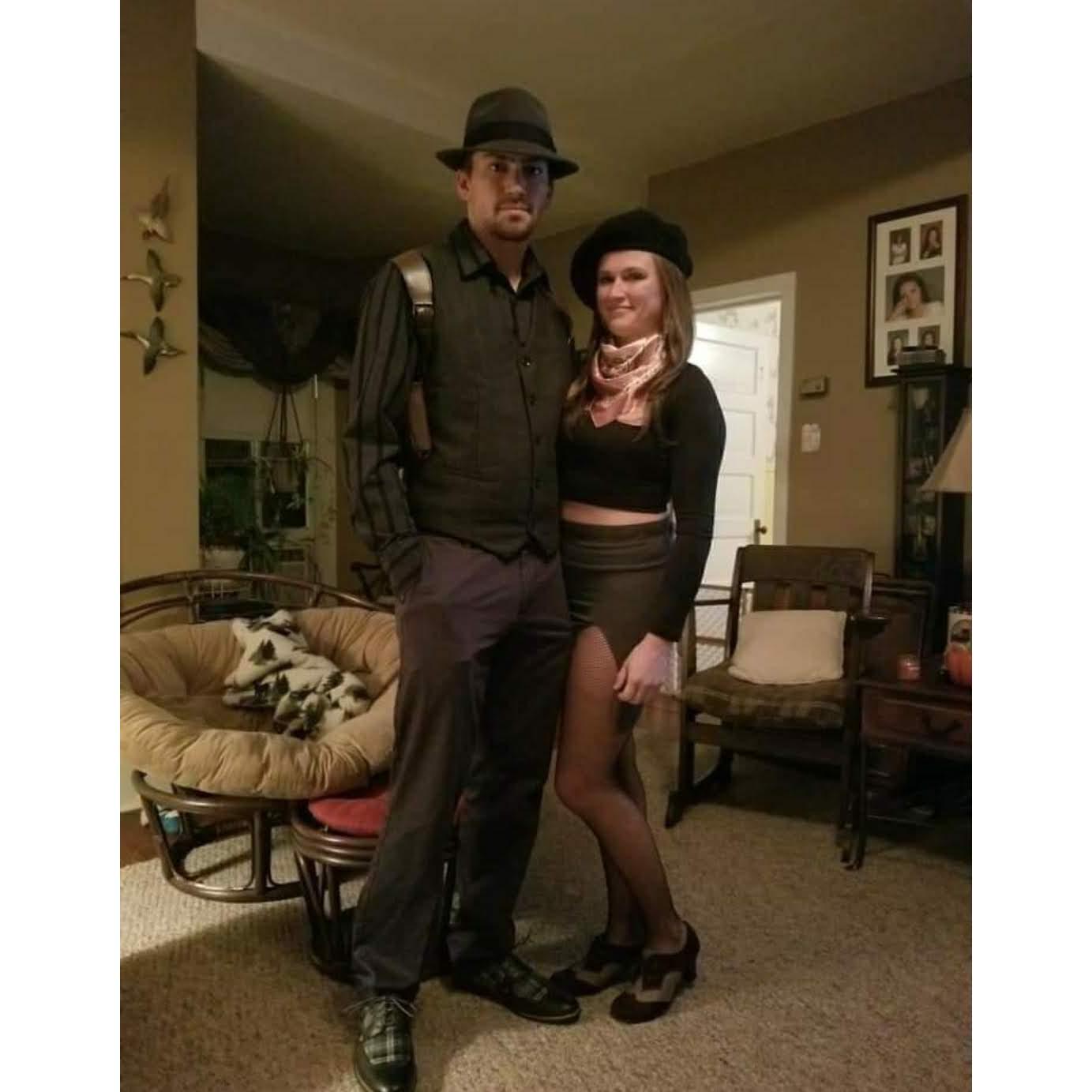 Our first Halloween costume party - Bonnie and Clyde