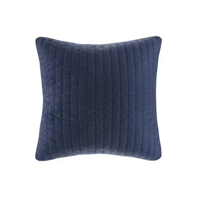 INK+IVY Camila Quilted European Pillow Sham in Navy