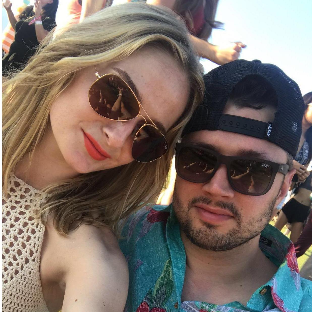 Relaxing in the grass at Coachella