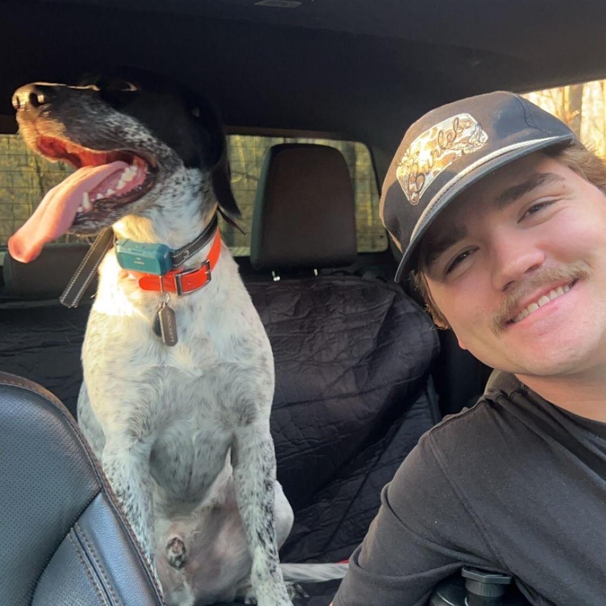 Every now and then, we take Crock Pot to a nearby forest and let him out and he runs full speed in front of the truck and we follow him- this was the first of those "Sunday drives"!