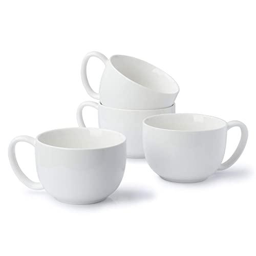 Sweese 613.401 Coffee Mug - 22 Ounce Jumbo Soup Bowl and Cereal Mugs, Set of 4, White
