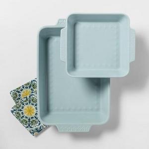 2pk Ceramic Baking Pan Aqua - Opalhouse™