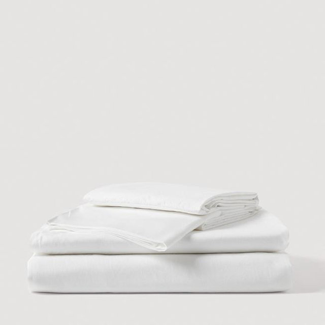 White, Queen - PACT Home Organic Room Service Sateen Sheet Set
