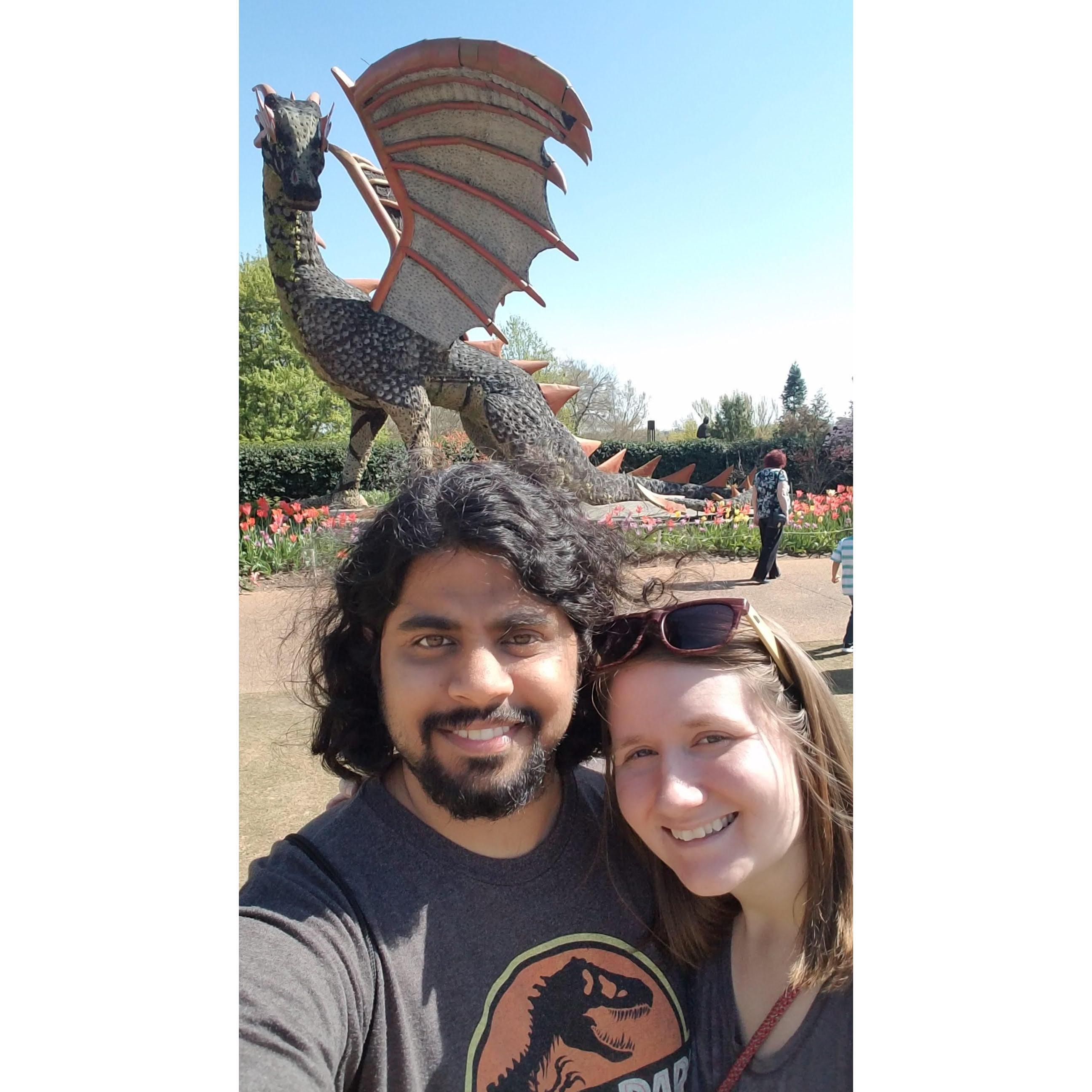 Catching pokemon at the Atlanta Botanical Garden