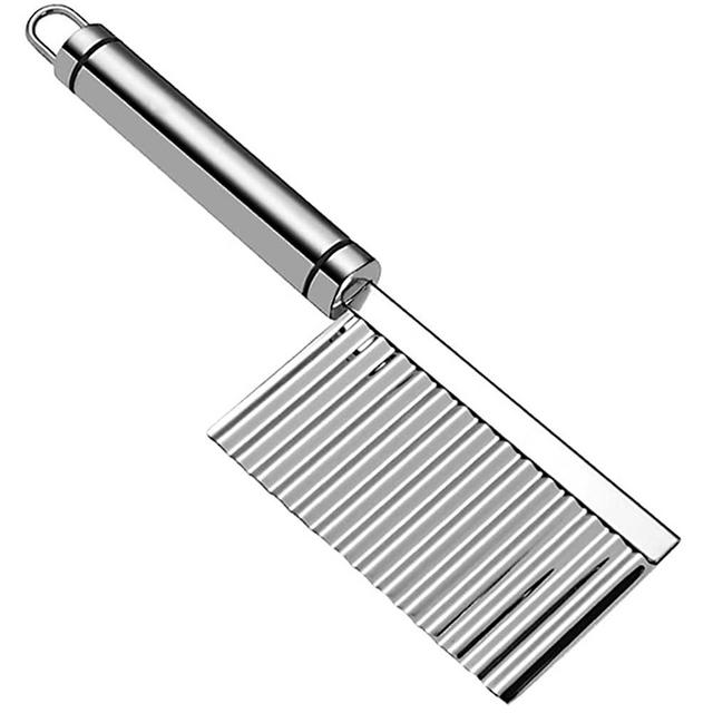 Crinkle Cutter Veggies Stainless Steel Crinkle Slicer with Hang Hole Wavy Chopper for Potation, Carrot, Etc